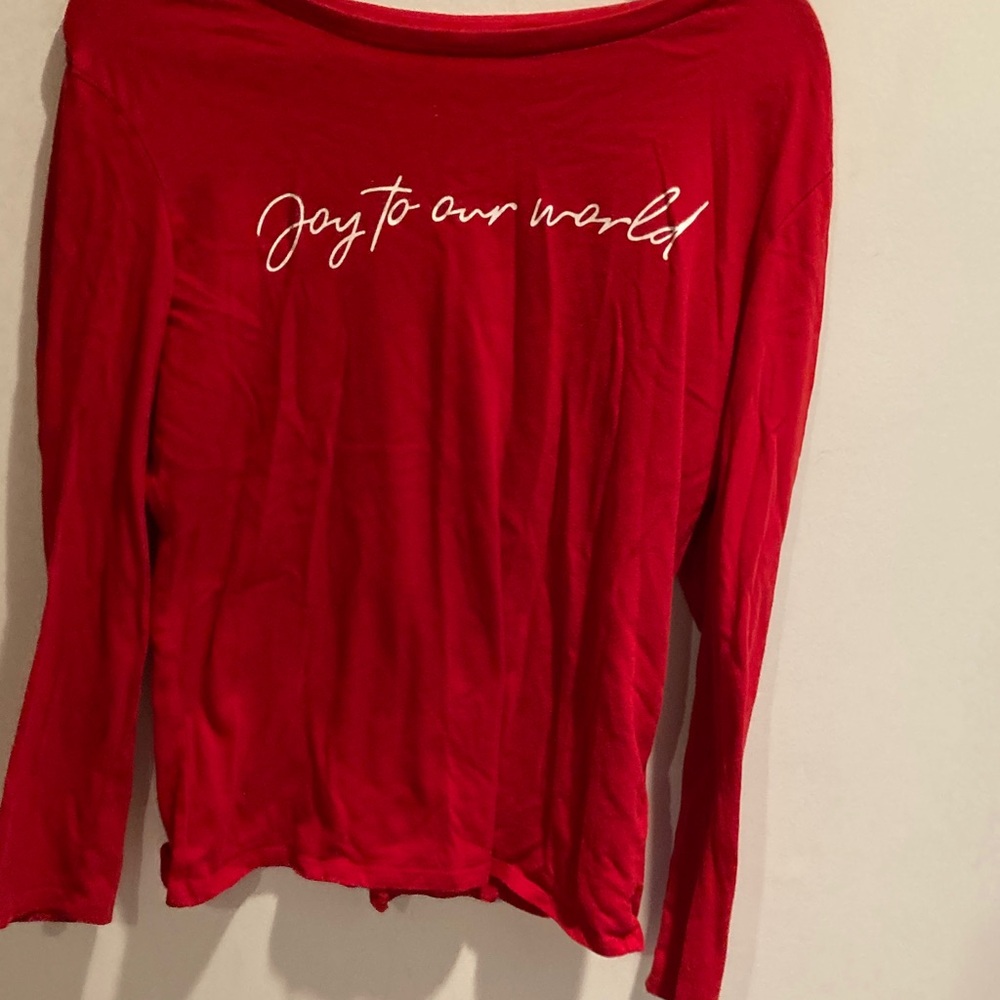 Vibrant Red Long Sleeve Women's Top